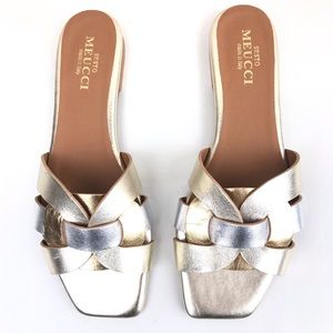 SESTO MEUCCI Magda Metallic Slipper Sandals